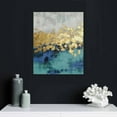 thumbnail image 4 of COMIO Teal Abstract Canvas Wall Art: Turquoise Gray Decor Silver Framed Textured Picture Blue Gold Painting Contemporary Prints Decoration For Bedroom, Living Room, Office, 4 of 4