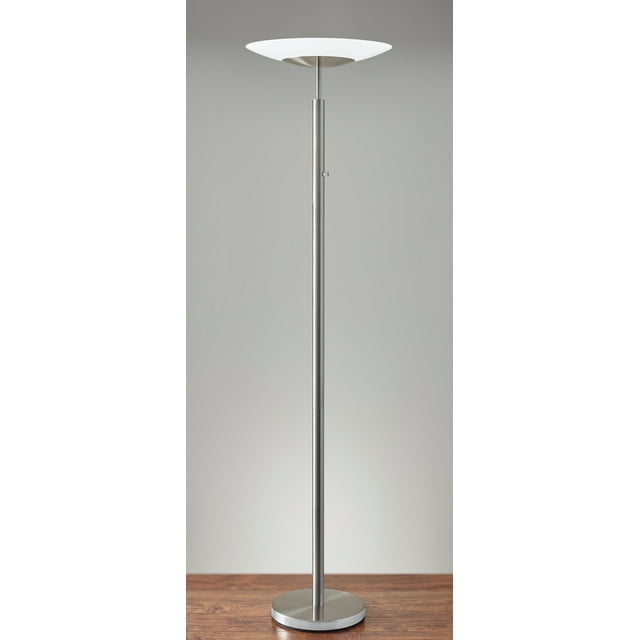 18" X 18" X 72" Brushed steel Metal LED Torchiere
