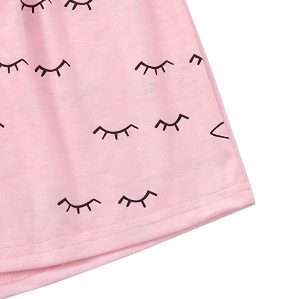 BONIXOOM Womens Pajamas Matching Family Christmas Pajamas Sleepwear None Short Sleeve Sleepwear Sets Printed Pink S