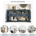 thumbnail image 3 of Euroco 61.5" Large Console Table,Modern Wood Entryway Table Sofa Table with 3-Tier Open Shelves & 4 Drawers for Living Room,Hallway,Foyer,Navy Blue, 3 of 8