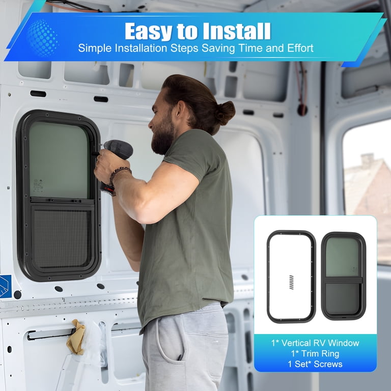 Polyplastic Caravan Windows Rv Window KUAFU 24 X 15 X 1-1/2u2033 For ...