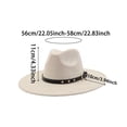 thumbnail image 3 of Timeless Fedora Hat For And – Wide Brim Jazz Style With Ethnic Design Flat Unisex Fashion Headwear, Grey, 3 of 5