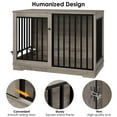 thumbnail image 3 of Homfa Dog Crate Furniture, 47.2''W Wooden Indoor Dog Cage Table with Sliding & Lockable Doors, Gray, 3 of 8