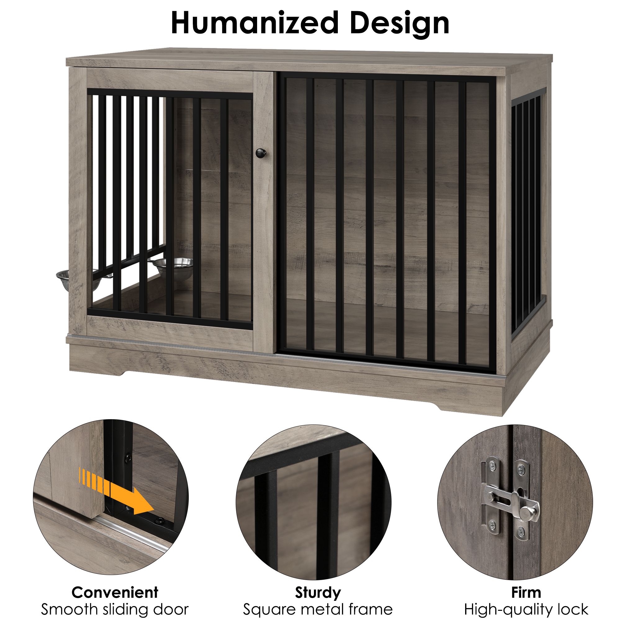 Homfa 47.2" Wooden Dog Crate Furniture with Table Top photo 3