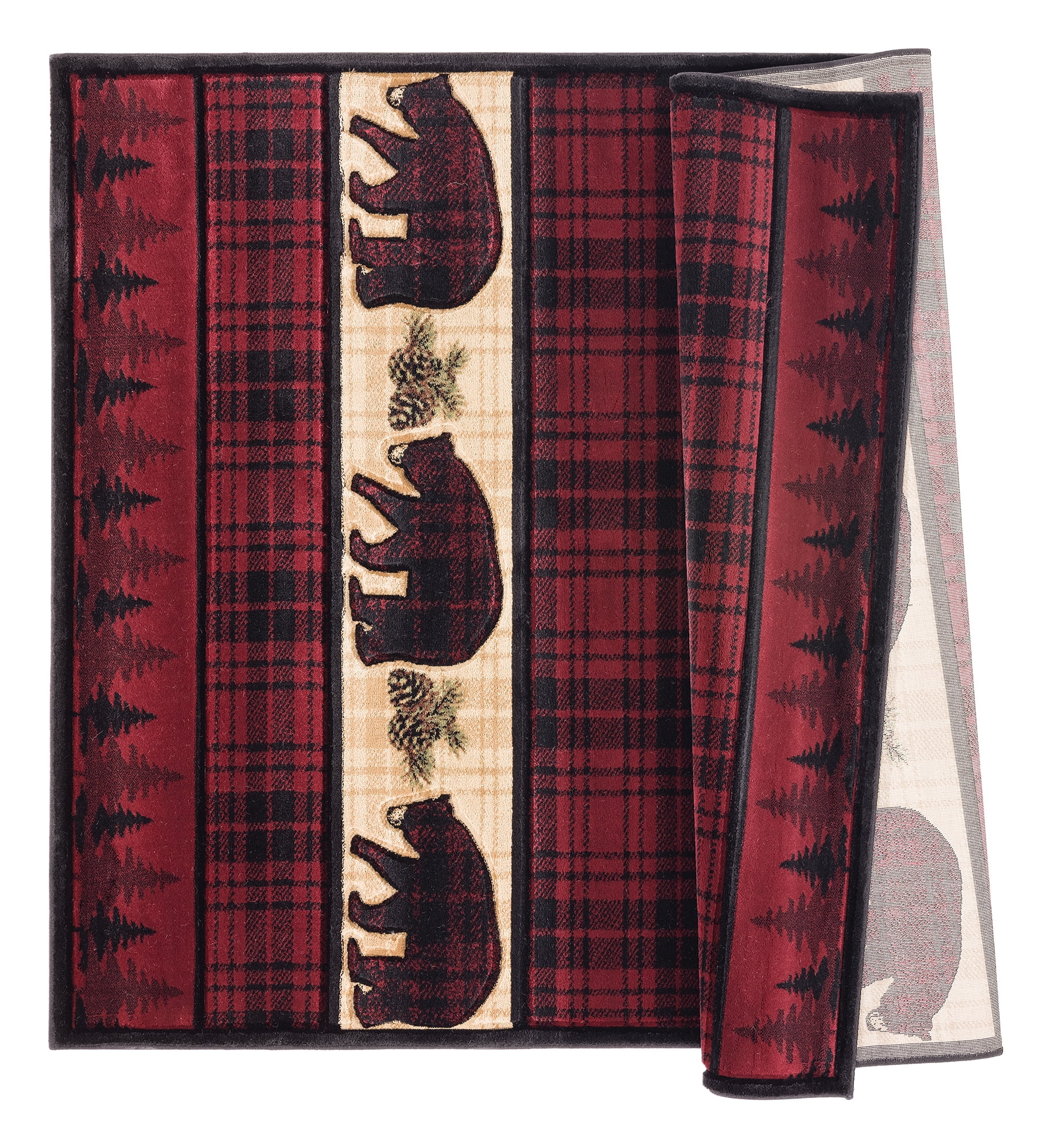 United Weavers Rustic Forest Bullhead City Burgundy Hand-Carved Area Rug or Runner