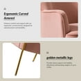 thumbnail image 5 of Velvet Upholstered Accent Chairs Set of 2 Metal Legs Curved Backrest Armchairs Bedroom Adult Pink, 5 of 9