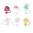 thumbnail image 1 of BOROCO 6 Pcs Couverture de Embouts de Paille en Silicone de Dessin Animé, Bouchons de Paille de Fruits D'animaux Bouchon de Paille Bouchon de Paille en Silicone Réutilisable, 1 of 8