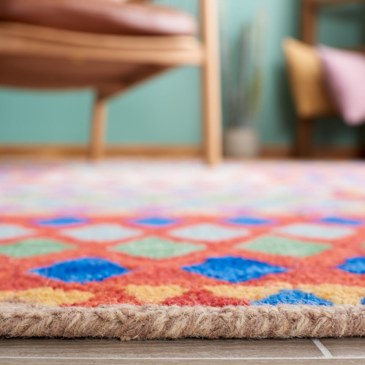 Safavieh  Handmade Aspen Insaf Boho Wool Rug 5'  x  8' 5' x 8' Indoor,Handmade Living Room,Bedroom,Dining Room Rectangle
