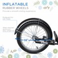 thumbnail image 6 of Aosom Youth Scooter, Kick Scooter with Adjustable Handlebars, Double Brakes, 16" Inflatable Rubber Tires, Basket, Cupholder, Blue, 6 of 9