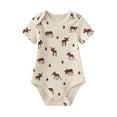 thumbnail image 4 of Zavbaby Baby Boy Girl Ribbed Short Sleeve Cotton Bodysuits,3-Pack,Sizes 0-12M, 4 of 9