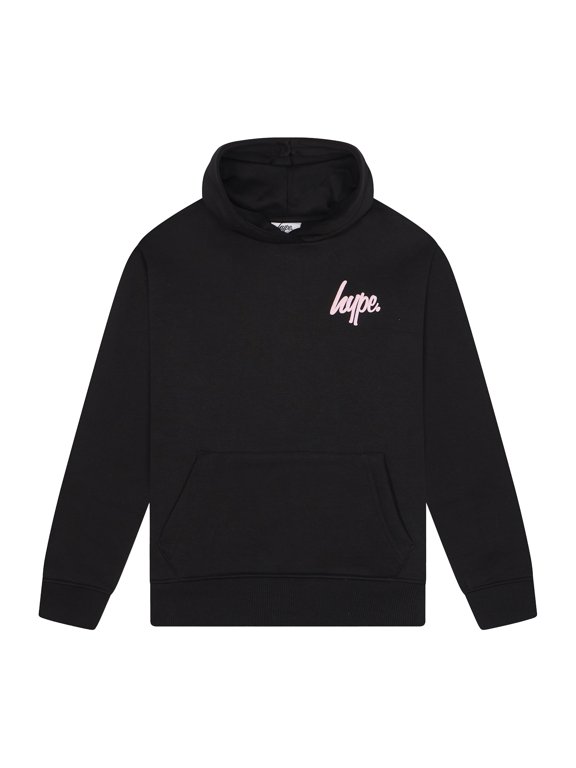 - Girls Black Hoodie Soft Cotton Graphic Back Design Kids Sweatshirt