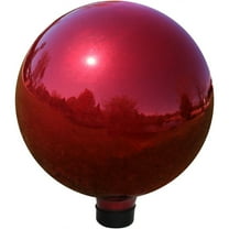 Sunnydaze Mirrored 10" Red Stainless Steel Outdoor Gazing Globe