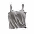 thumbnail image 2 of Fanxing Camisole Tops for Women Built in Bra Tank Tops for Women 2025 Bras No Underwire Yoga Tops Workout Sports Padded Cami Gray,XL, 2 of 5