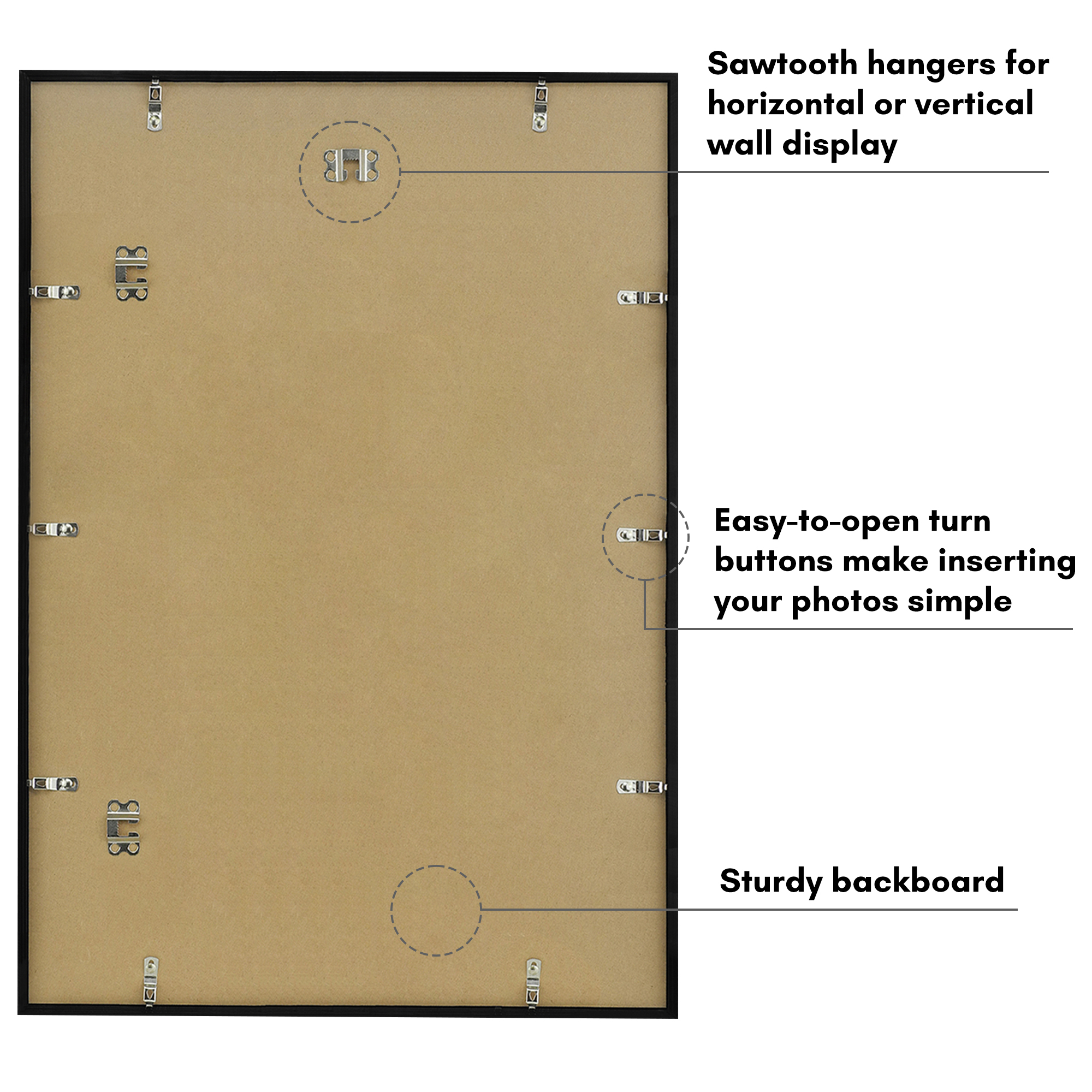 Americanflat 20x28 Picture Frame with Polished Plexiglass Streamline Collection Thin Border Wall - Black