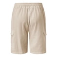 thumbnail image 4 of Mens Wild Cargo Pants Shorts Cargo Pants With Stretch Solid Khaki L, 4 of 5
