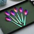 thumbnail image 2 of Set of 6 Rainbow Coffee Spoons 16cm Stainless Steel with Titanium Coating Rainbow Coffee Spoon Espresso Spoon Dessert Spoon Mini Spoon Dishwasher Safe, 2 of 5