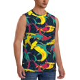 thumbnail image 2 of Bingfone Colorful Sharks Pattern Men's Tank Tops Workout Sleeveless Tee Shirts Running Beach Tanks for Men-XX-Large, 2 of 7