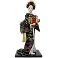 thumbnail image 1 of Figura humana de 12 pulgadas, figura de geisha, muñeca de kimono de seda, adornos de estilo de boda para restaurante, regalos decorativos de escritorio, 1 of 6