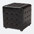 thumbnail image 3 of Baxton Studio Siskal Dark Brown Modern Cube Ottoman, 3 of 5
