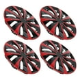 thumbnail image 1 of Unique Bargains 4 Pcs R16/16 Inch Universal Wheel Rim Hub Cover Wheel Hub Caps Red Black, 1 of 8