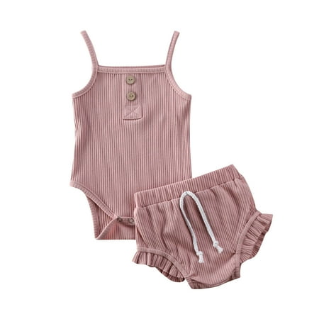 

Hirigin Girl 3 Piece Outfits Set Sling Ruffle Crop Tops Plaid Shorts Headband