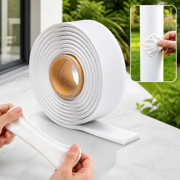 1 Pack Moldable Silicone Putty, White Non Hardening Duct Seal Putty, Multi Purpose Reusable Waterproof Sealing Tape for Pipe Hole, Cable Gap, Crafts, Heat Resistant and Waterproof
