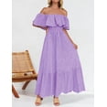 thumbnail image 2 of Vestido ZESICA Summer 2025 con volantes y hombros descubiertos, 2 of 5