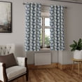thumbnail image 2 of Ambesonne Floral Grommet Curtain, Vibrant Little Blooms, 50" x 54", Night Blue Ivory, 2 of 6