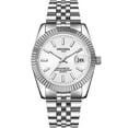 thumbnail image 2 of Resicozy Casual Stainless Watchea for Men Big Face Quartz Watch Classic Numeral Case Dress Watch Silver with White Face, 2 of 3