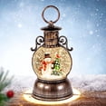 thumbnail image 2 of Christmas Snow Globes Lantern Musical,6H Timer Cylinder Glitter Snow Globe,Bronze Snow Globes Christmas with Music Box Including 8 Songs,Lantern with Xmas Tree Snowman Decor, 2 of 3