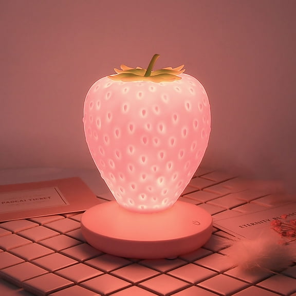 Strawberry Night Light,LED Eye Protection Atmosphere Lamp Table Lamp,USB Rechargeable Bedside Color Changing Lamp,Bedside Lamps Touch Lighting,Cute Night Light Decor,Ideal Gift.
