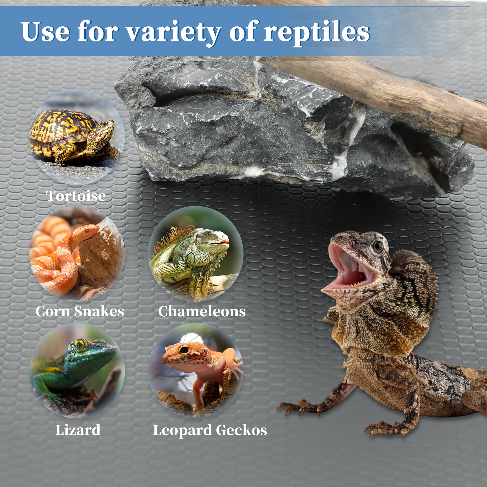 Unique Bargains 1Pc Reptile Mat EVA Reptile Liner Waterproof Terrarium Mat Grey Large