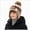 A23-Coffee, variant on Hessimy Kids Geometric Pattern Knit Pom Beanie with Earflaps,Warm Winter Cuffed Ski Hat