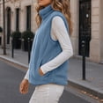 thumbnail image 5 of Hilenly Womens Lightweight Fleece Vest Sleeveless Zip Up Sherpa Jacket Stand Collar Fleece Gilet with Pockets, 5 of 8