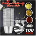 thumbnail image 2 of DJZZ 100 Pcs Tasses à Sauce en Métal 2.5oz Ramequins, Tasses à Sauce en Acier Inoxydable Récipient à Condiments en Métal Réutilisable Rond Coupe à Beurre Vinaigrette Petits Bols de Restaurant, 2 of 6