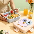 thumbnail image 5 of Bento Box Cute Chick Lunch Container Microwave Safe Food Grade Leak Proof with Utensils for Youth Picnic Office by Xuniizn, 5 of 7