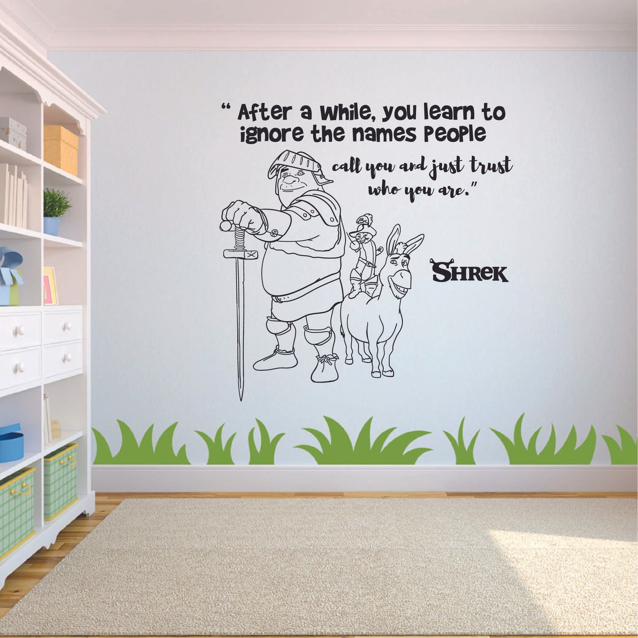 Personalised Any Name Shrek Wall Decal 3D Art Stickers Vinyl Room Bedroom 5 