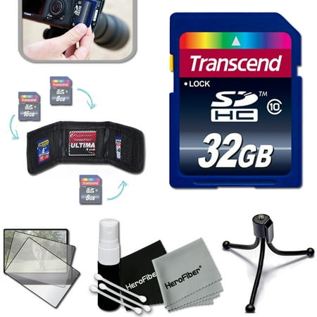 Transcend 32GB High Speed Memory Card KIT w/ Memory Card Wallet for Nikon D5500, D750, D7100, D5300, D810, D810A, D610, D600, D7000, D5200, D3300, D3200, D4, D4s, D3, D3X, D3S, D5100, D800, D800E,