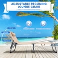 thumbnail image 4 of Resenkos Outdoor Chaise Lounge Chair, Folding Chaise Lounge Chair with Face Hole for Beach-Beige, Portable Recliner for Lawn Garden Beach Yard, 4 of 8