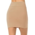 thumbnail image 5 of ZOHIUM Women's Skirts Skater Skirt Women's Solid Color High Waisted Classic Elastic Short Knee Skirt Womens Skirts Womens Skirt (Beige,M), 5 of 6