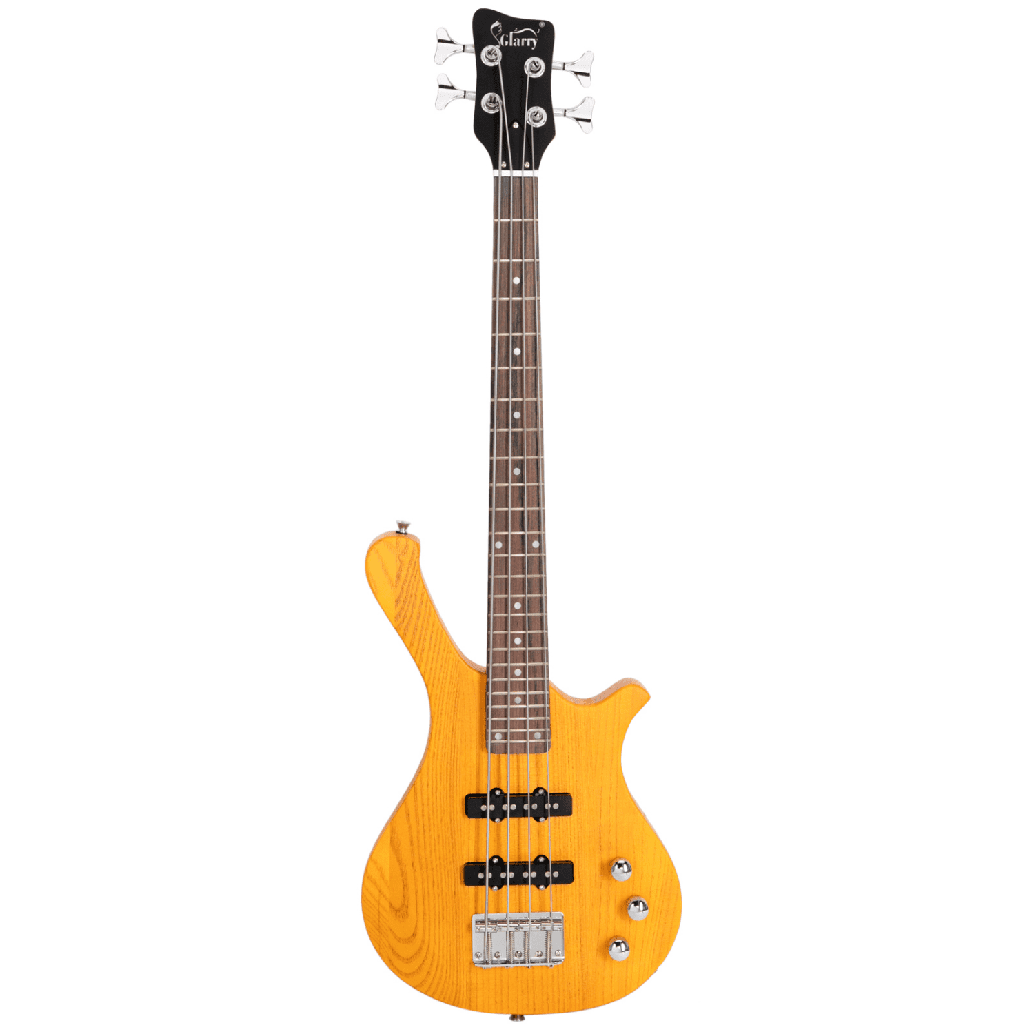 Hassch Electric Bass Guitar 4 Strings, Beginners Kit with Bag, Cable, Strap, Plectrums and Wrench Tool, Transparent Yellow