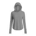 thumbnail image 6 of AherBiu Athletic Tops for Women Lightweight Sunproof Shirt Hooded Long Sleeve Quick-Dry Stretch Pullover, 6 of 8