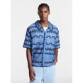 thumbnail image 2 of No Boundaries Men's Faux Crochet Boxy Fit Button Up Polo Shirt, Sizes XS-3XL, 2 of 6