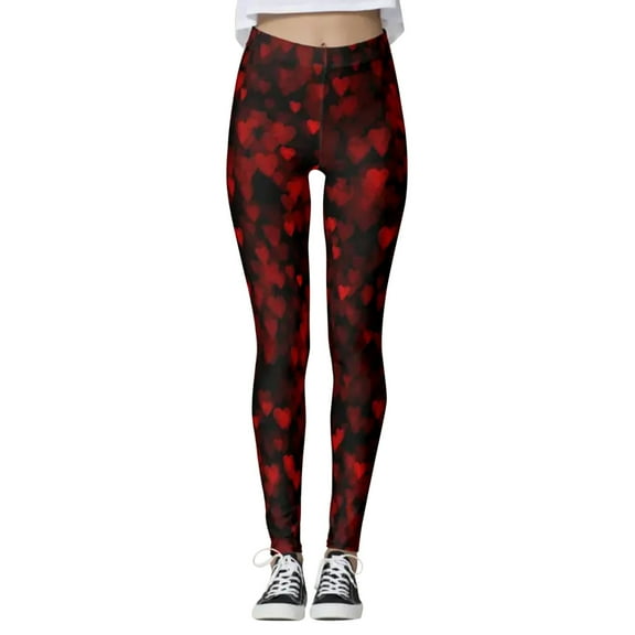 Leggings for Women High Waist Valentines Day Funny Printed Long Leggings Casual Stretch Running Pants Pants Slim Holiday Sports Tummy Control Leggings for Women Women's Yoga Pants