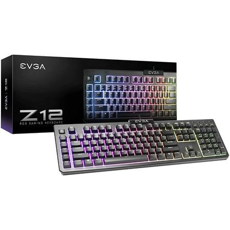 EVGA Z12 RGB Gaming Keyboard RGB Backlit LED 5 Programmable Macro Keys