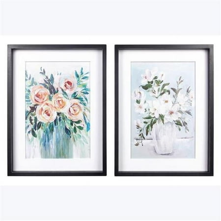 

Wood Country Floral Painting Wall Art with MDF 2 Assorted Color