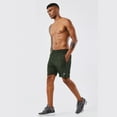 thumbnail image 3 of Men's Workout Running Shorts Sports Fitness Gym Training Quick Dry Athletic Performance Shorts with Zip Pockets, 3 of 7