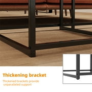 Wisfor Set of 2 Square Coffee Tables Living Room Nesting End Side Tables, White Stoned Top, Metal Frame