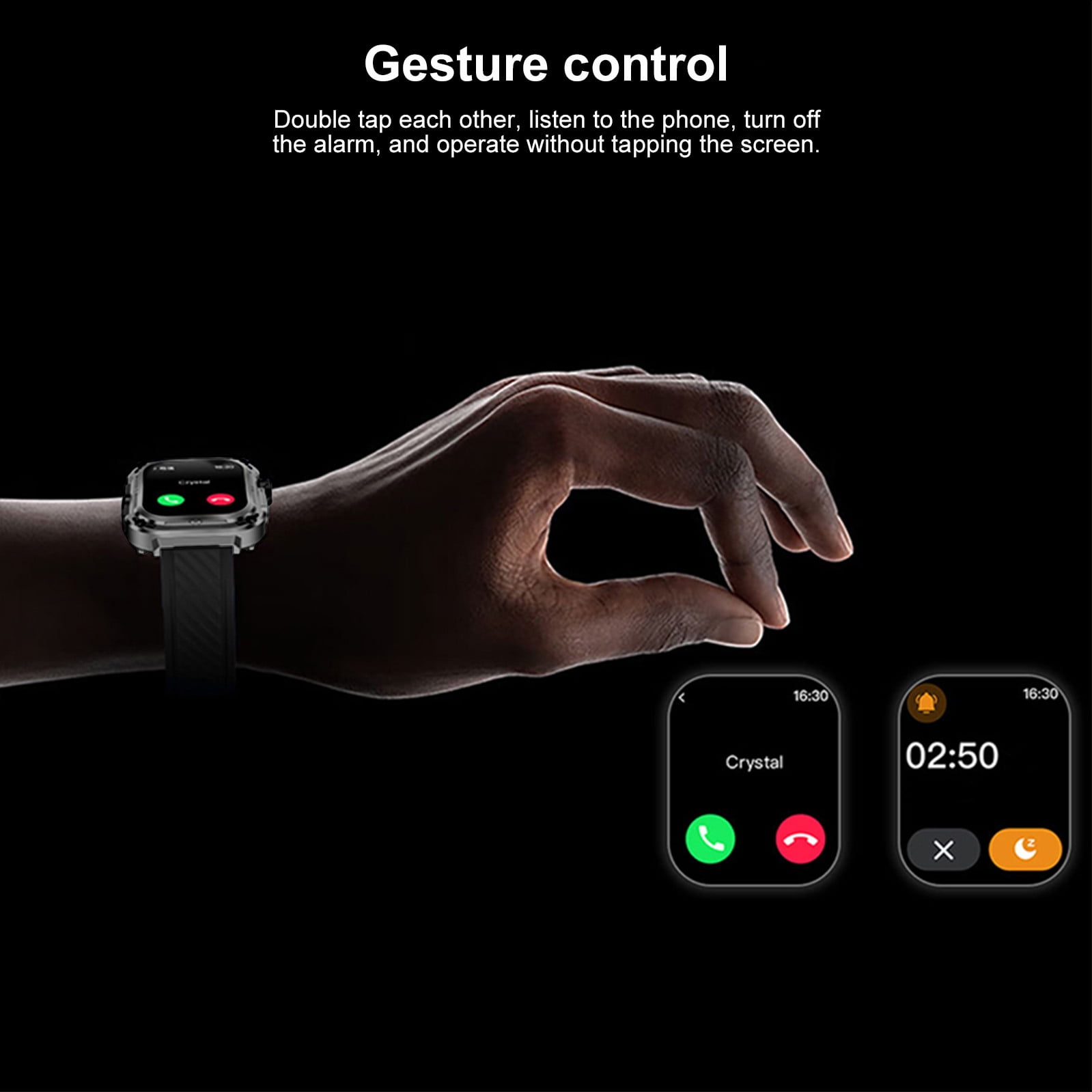 Jubipavy Smart Wearable Watch Multifunction HD Rectangular Screen Wireless Magnetic Charging NFC Access Control Motion Record IP68 Watertightness Bluetooth Function