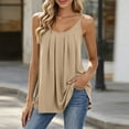 thumbnail image 2 of SHTXOZHI Tank Tops for Women Spaghetti Straps Tanks Plus Size Casual Pleated Scoop Neck Loose Sleeveless Tank Tops, 2 of 6